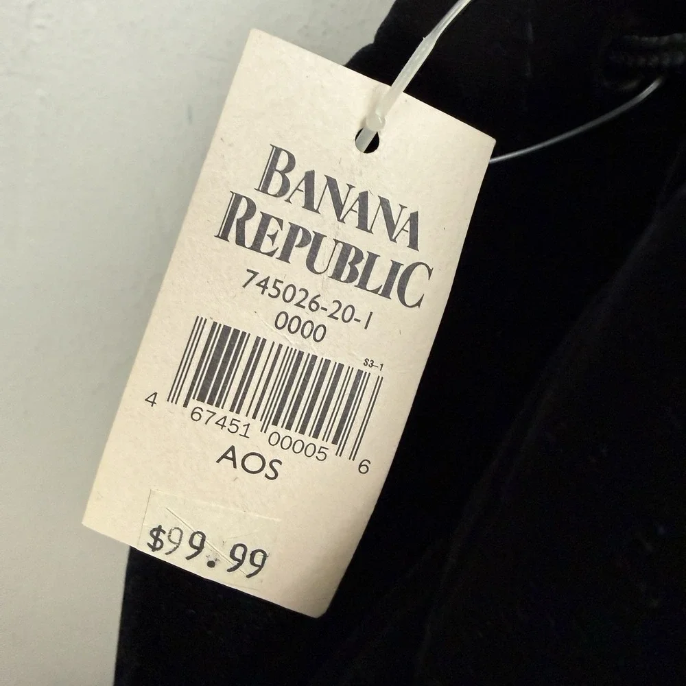 Vtg Banana Republic Backpack‎ Velvet Black Preppy Minimalist 90s Quilted NOS